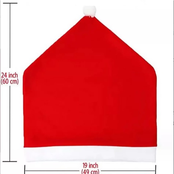 (6) Red Velvet Santa Hat Chair Back Covers - Picture 6 of 6